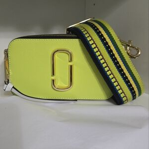 Marc Jacobs The Snapshot Bag Lime green yellow.          OBO
